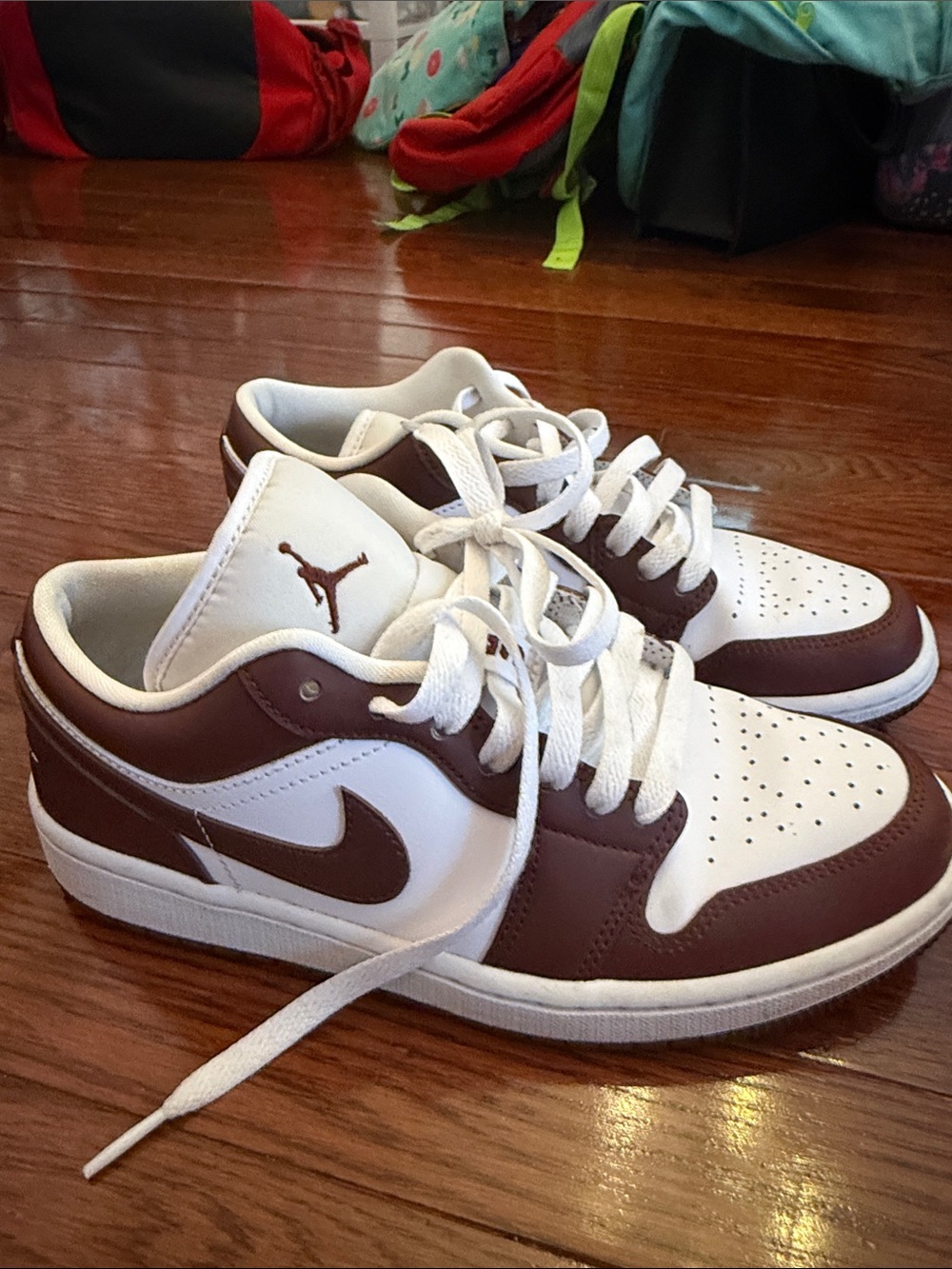 Jordan Women's Low-Top Sneakers in White and Brown